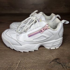 Fila Women's Disruptor 3 Zip Up Shoes Size 7.5 White